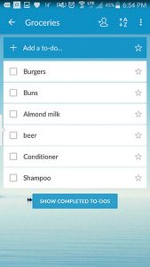 Wunderlist mobile Android app screenshot
